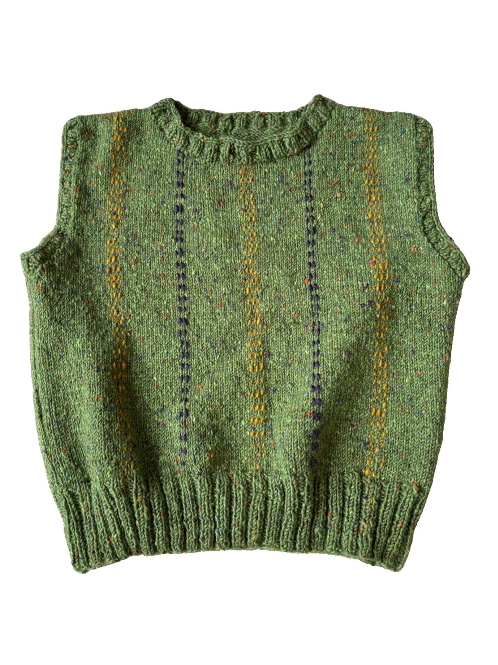 Handmade Green Knit Sleeveless Sweater Vest